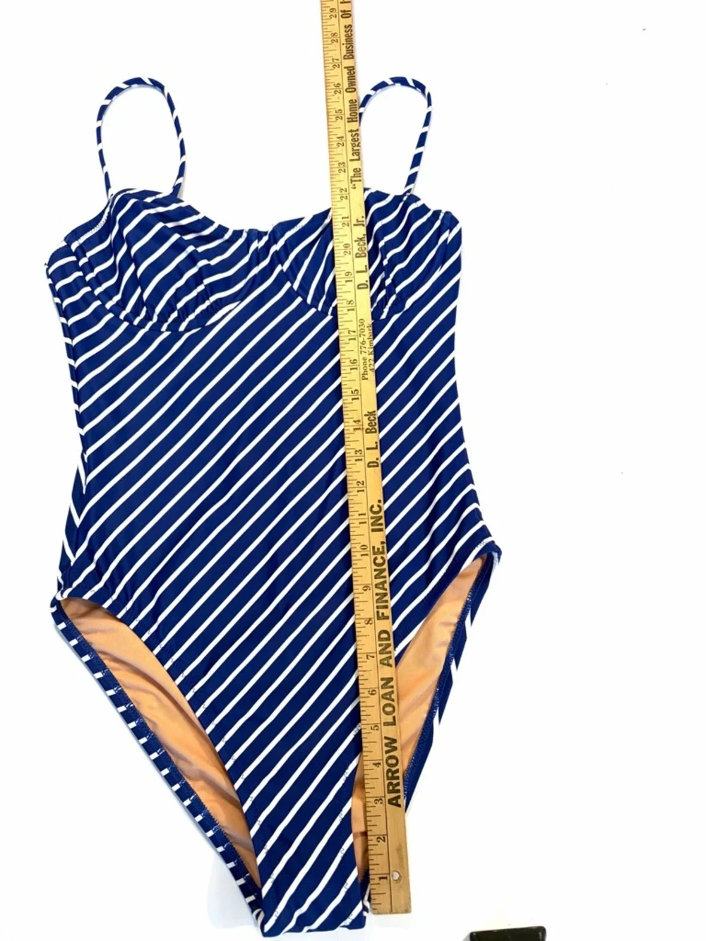 New J. Crew Blue and White Striped One-Piece Swimsuit